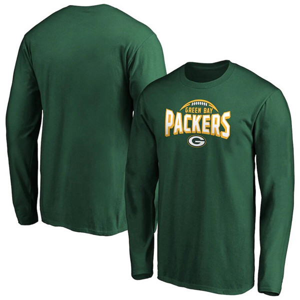 Men's Green Bay Packers Green Clamp Down Long Sleeve T-Shirt
